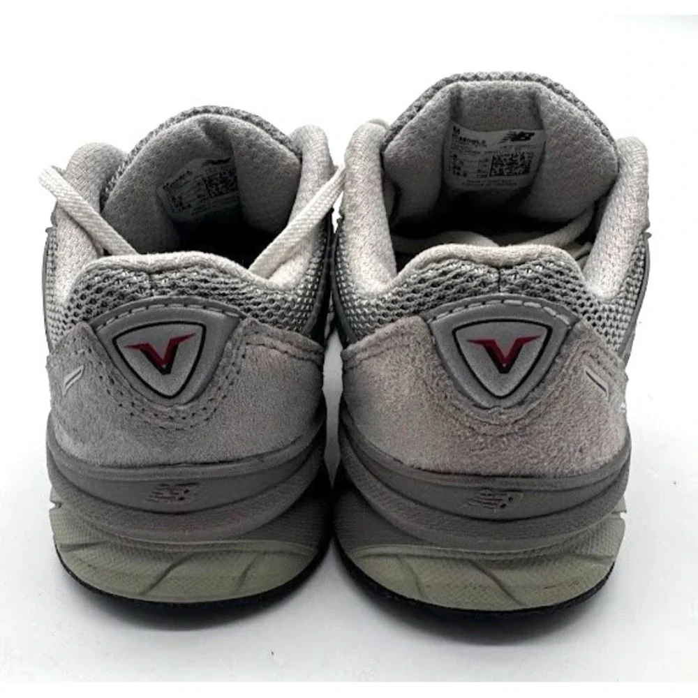 New Balance 990v5 Kids Sneakers Gray Suede Mesh Running Shoes US 8 EU 25